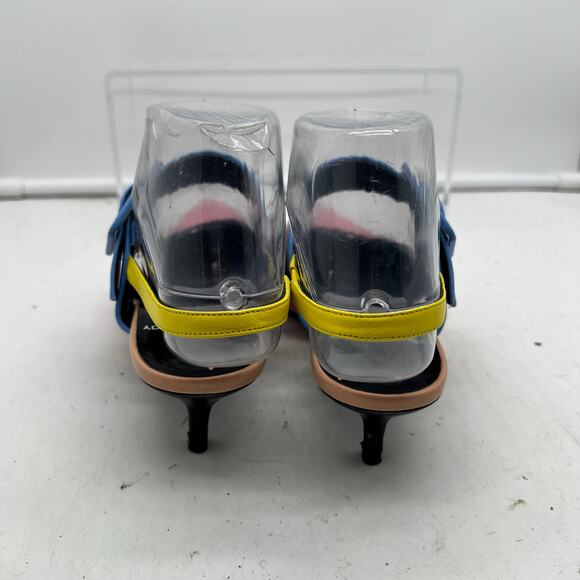 Pierre Cardin Sandals Womens 36 US 5 Kitten Heels Colorblock Slingback Shoes ** - Picture 5 of 8